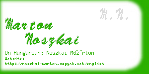 marton noszkai business card